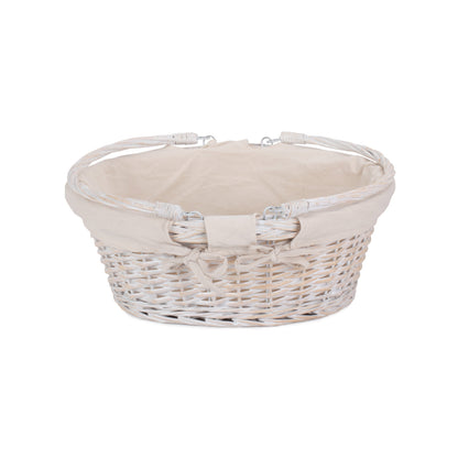 Large White Swing Handle Shopper - White Lining