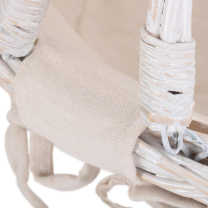 Large White Swing Handle Shopper - White Lining