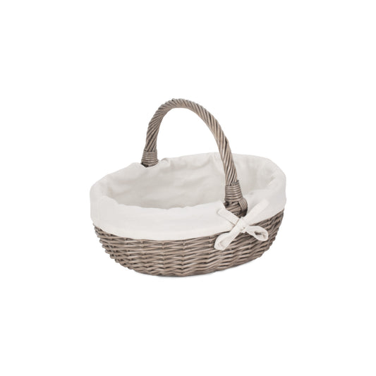 Large Antique Wash Bathroom Shopper - Lined