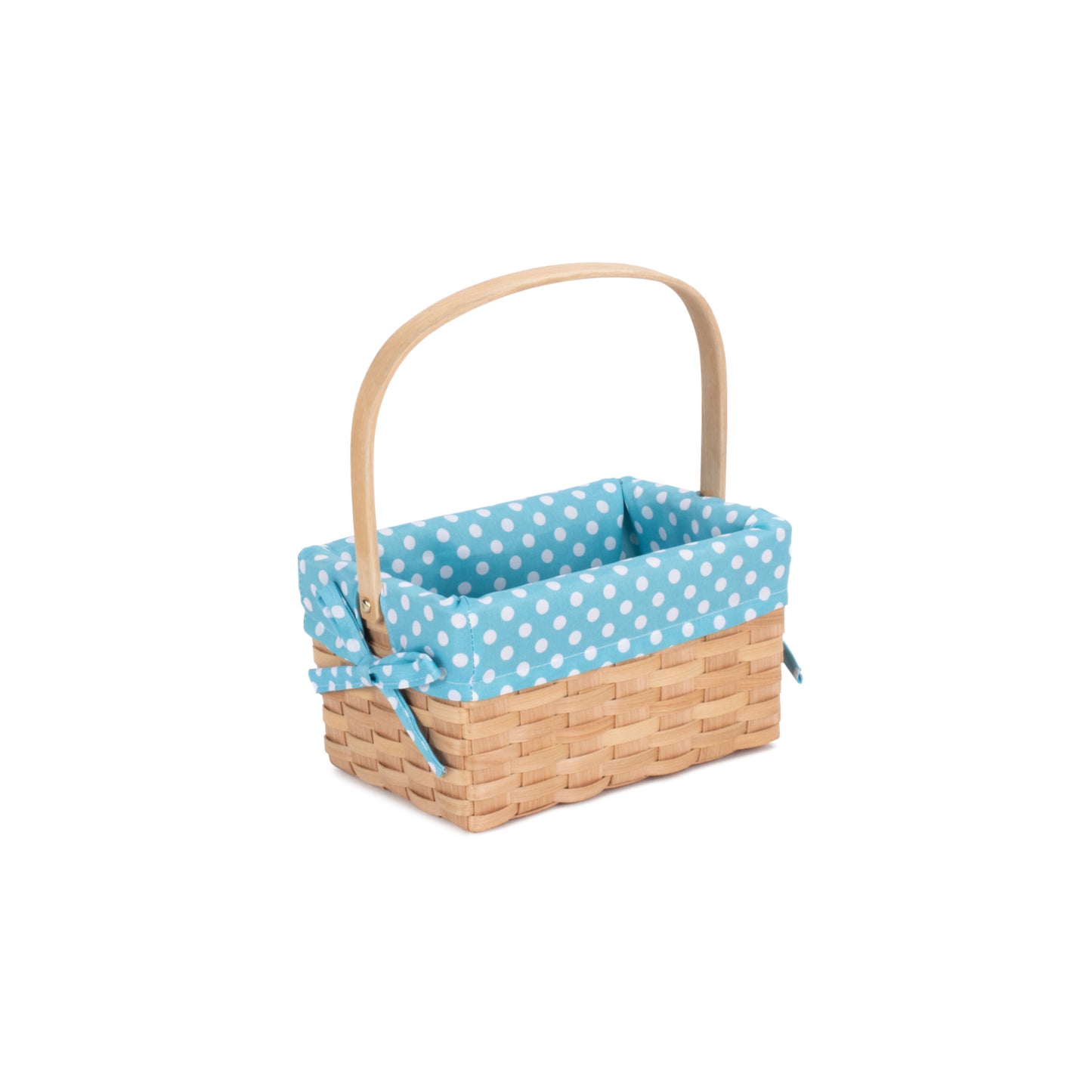 Chipwood Swing Handle Basket With Blue Lining