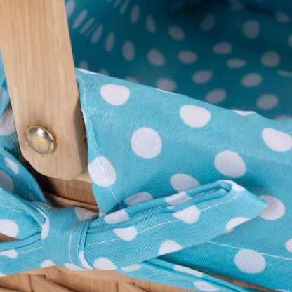 Chipwood Swing Handle Basket With Blue Lining