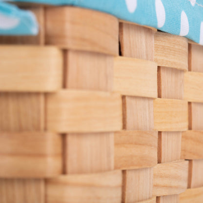 Chipwood Swing Handle Basket With Blue Lining