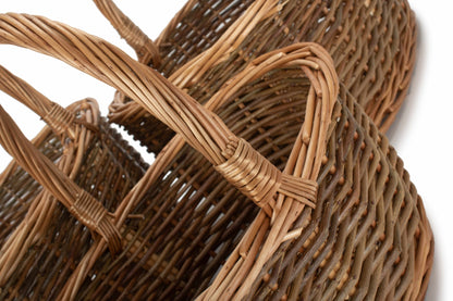 Oval Unpeeled Willow Shopper Basket Set 3