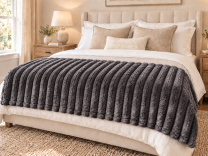 Homestead Textiles Luxury Ribbed Throw
