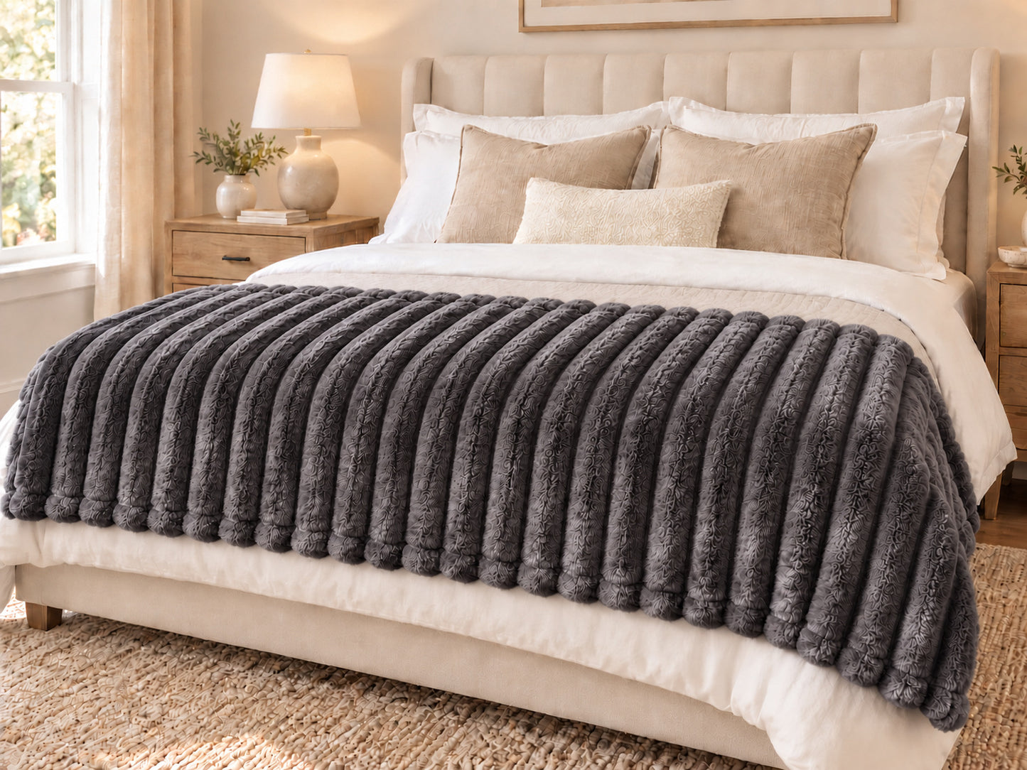 Homestead Textiles Luxury Ribbed Throw