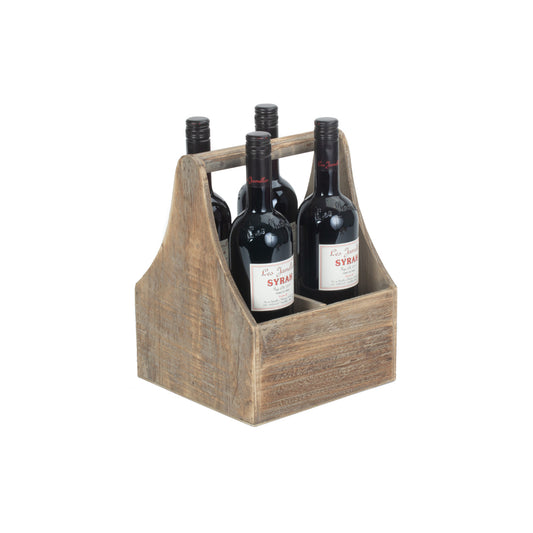 Oak Effect 4 Bottle Carrier