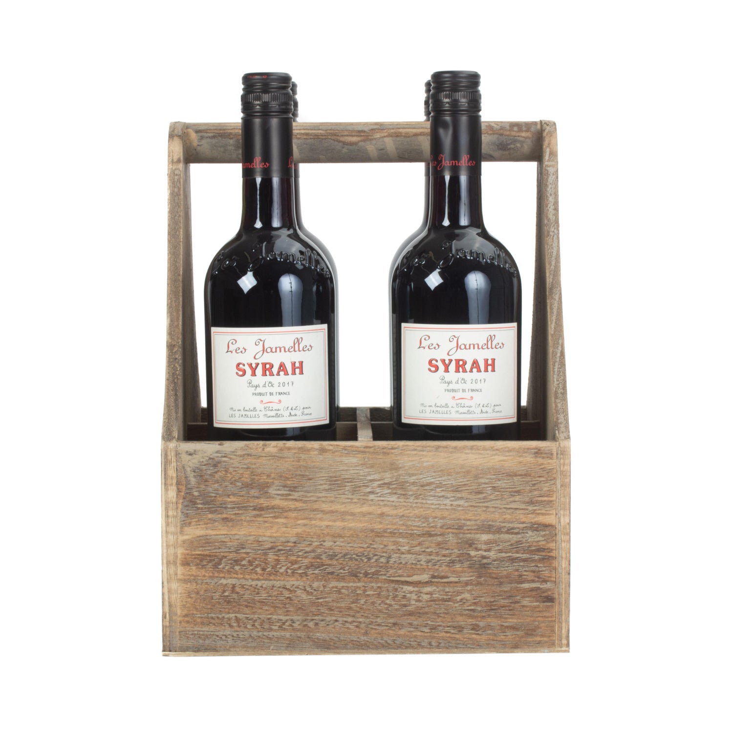 Oak Effect 4 Bottle Carrier