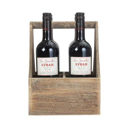 Oak Effect 4 Bottle Carrier