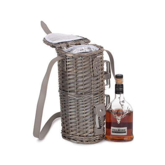 Single Bottle & 2 Cartridge Glass Carrier With Shoulder Strap