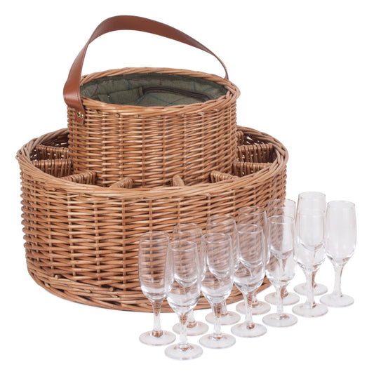 Green Tweed Chilled Garden Party Basket