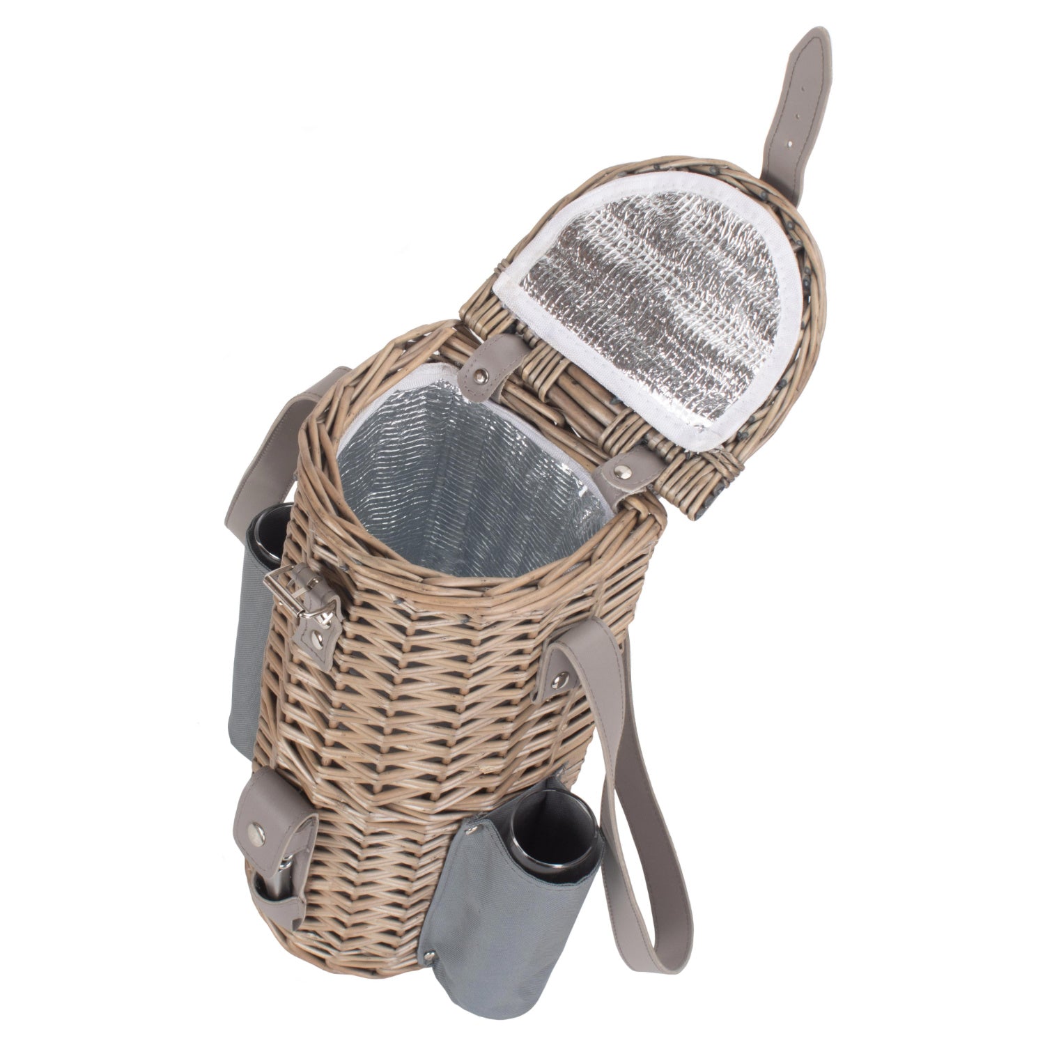 Single Bottle & 2 Champagne Glass Carrier With Shoulder Strap