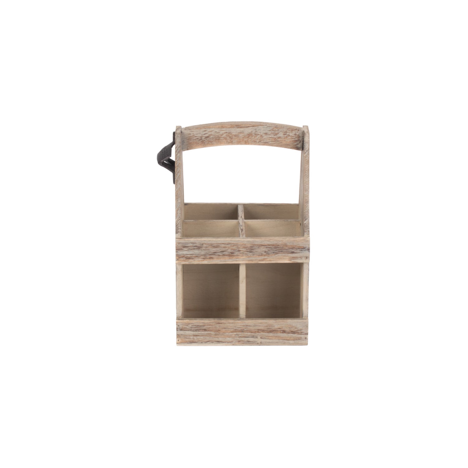 Oak Effect 4 Beer Bottle Carrier With Bottle Opener