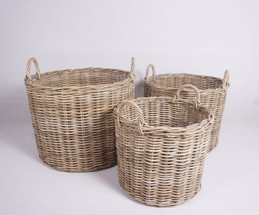 Wovenhill Round Kubu Log Basket
