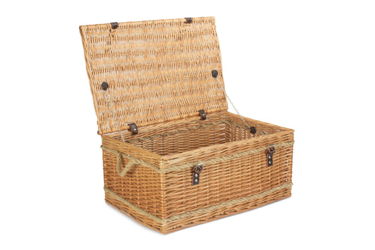 24 Inch Rope Handled Willow Hamper Trunk