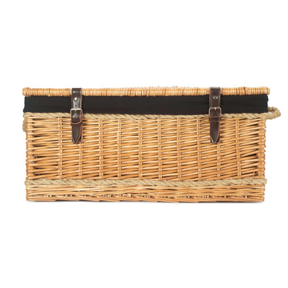 24 Inch Rope Handled Willow Hamper Trunk with Black Lining