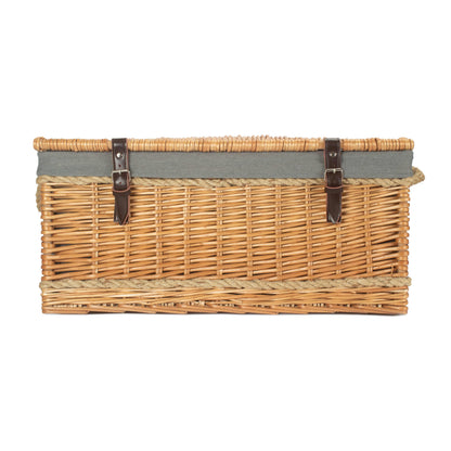 24 Inch Rope Handled Willow Hamper Trunk with Grey Sage Lining
