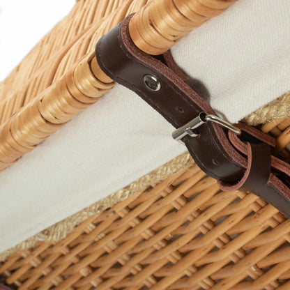 24 Inch Rope Handled Willow Hamper Trunk with White Lining