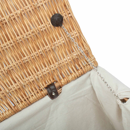 24 Inch Rope Handled Willow Hamper Trunk with White Lining