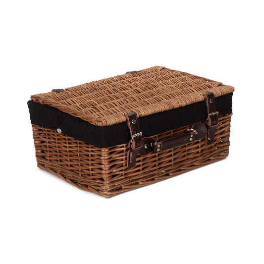 16 Inch Double Steamed Willow Hamper with Black Lining