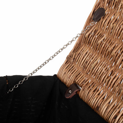 16 Inch Double Steamed Willow Hamper with Black Lining