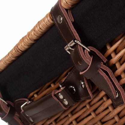 16 Inch Double Steamed Willow Hamper with Black Lining