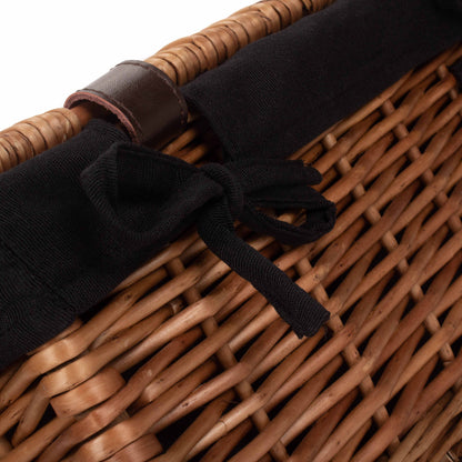 16 Inch Double Steamed Willow Hamper with Black Lining