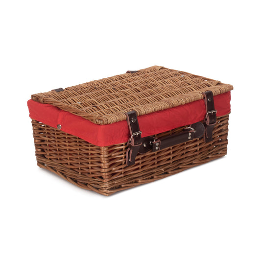16 Inch Double Steamed Willow Hamper with Red Lining