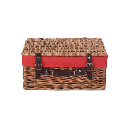 16 Inch Double Steamed Willow Hamper with Red Lining