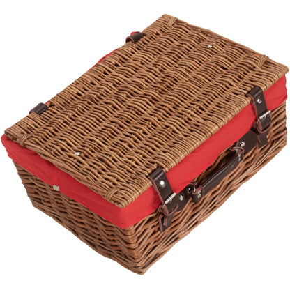 16 Inch Double Steamed Willow Hamper with Red Lining