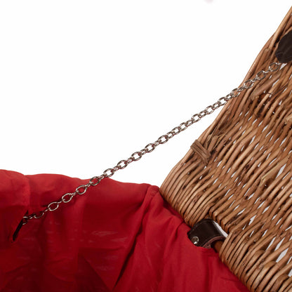16 Inch Double Steamed Willow Hamper with Red Lining