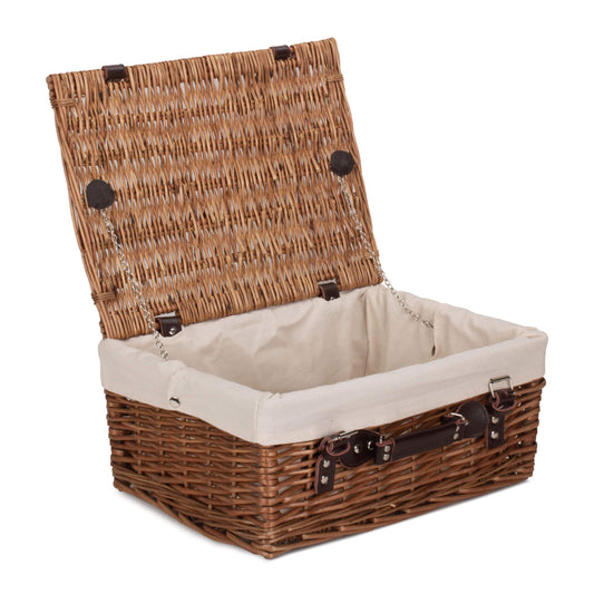 16 Inch Double Steamed Hamper with White Lining