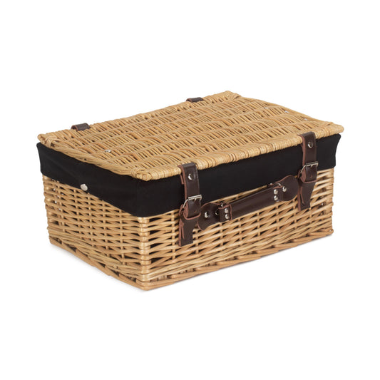 16 Inch Buff Willow Hamper with Black Lining