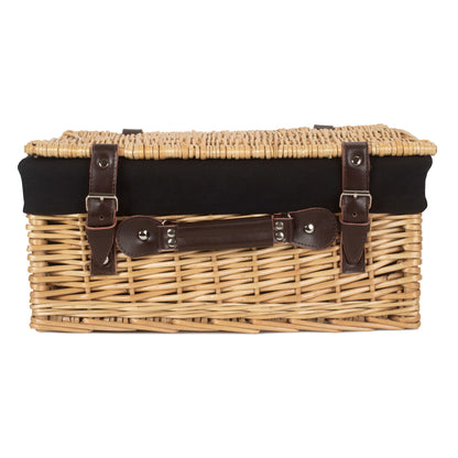 16 Inch Buff Willow Hamper with Black Lining