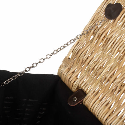 16 Inch Buff Willow Hamper with Black Lining