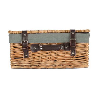 16 Inch Buff WIllow Hamper with Grey Sage Lining