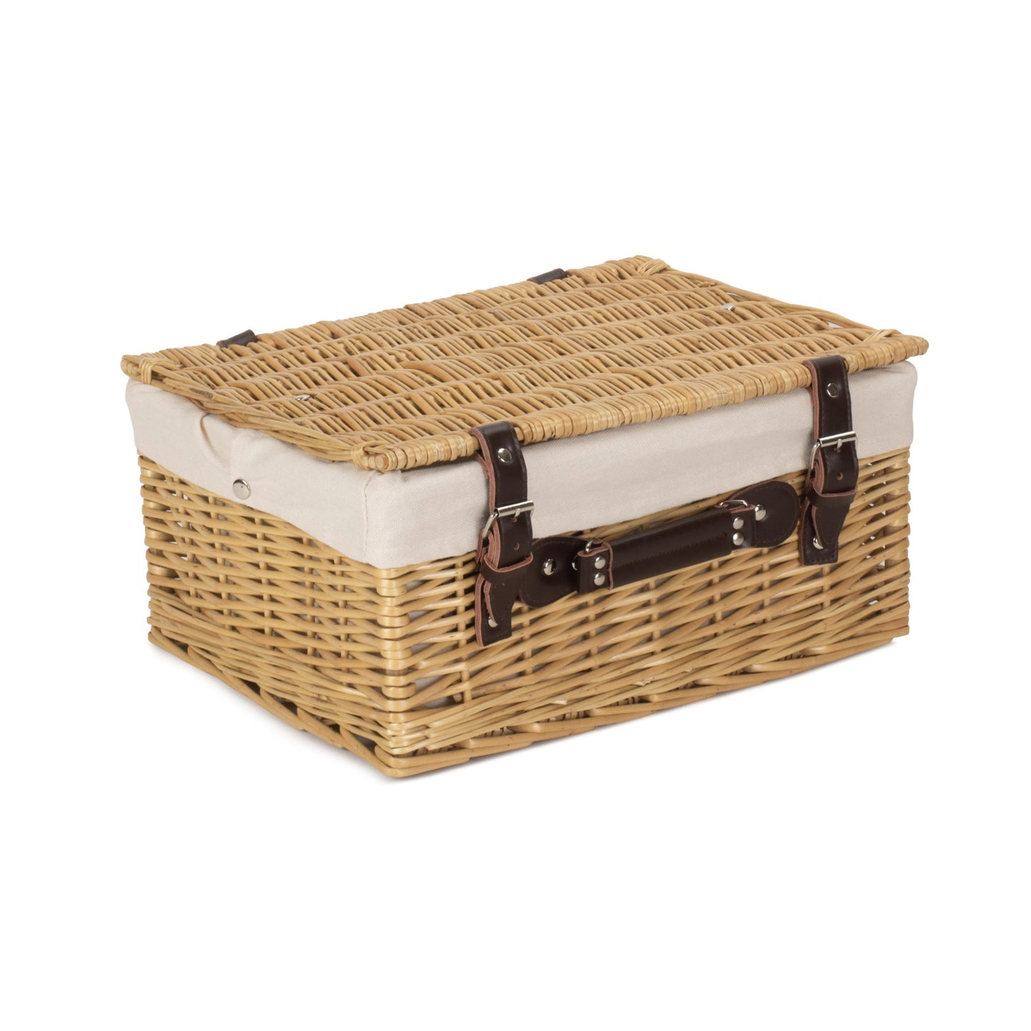 16 Inch Buff Hamper With White Lining