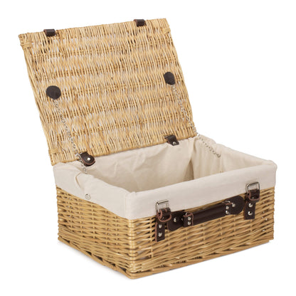 16 Inch Buff Willow Hamper with White Lining