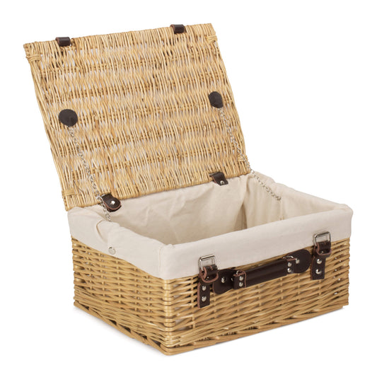 16 Inch Buff Willow Hamper with White Lining