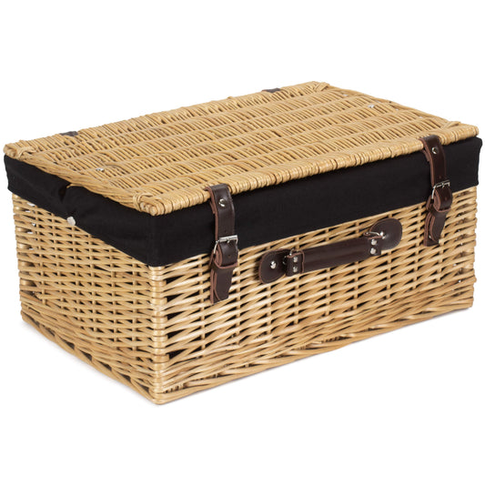 20 Inch Buff Willow Hamper Trunk with Black Lining