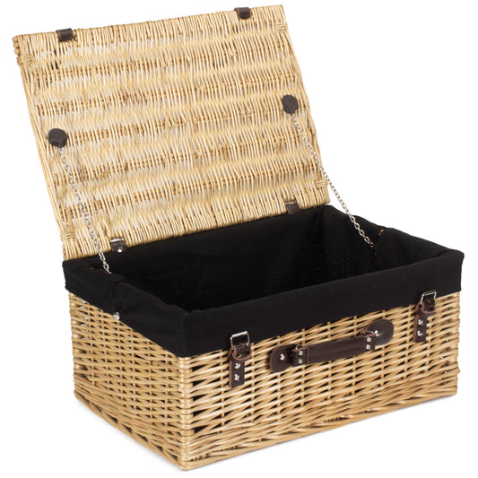 20 Inch Buff Willow Hamper Trunk with Black Lining