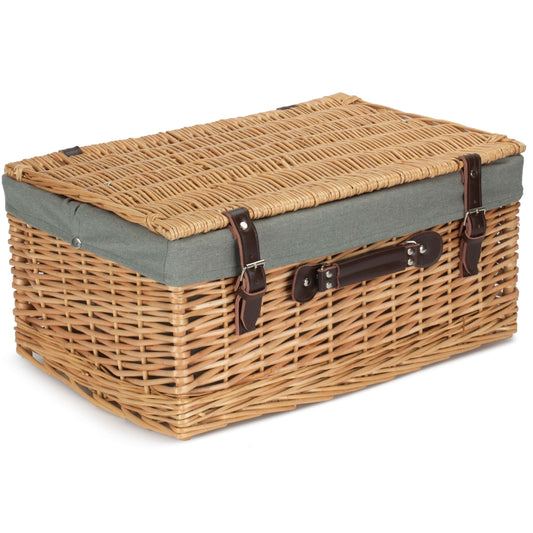 20 Inch Buff Willow Hamper Trunk with Grey Sage Lining
