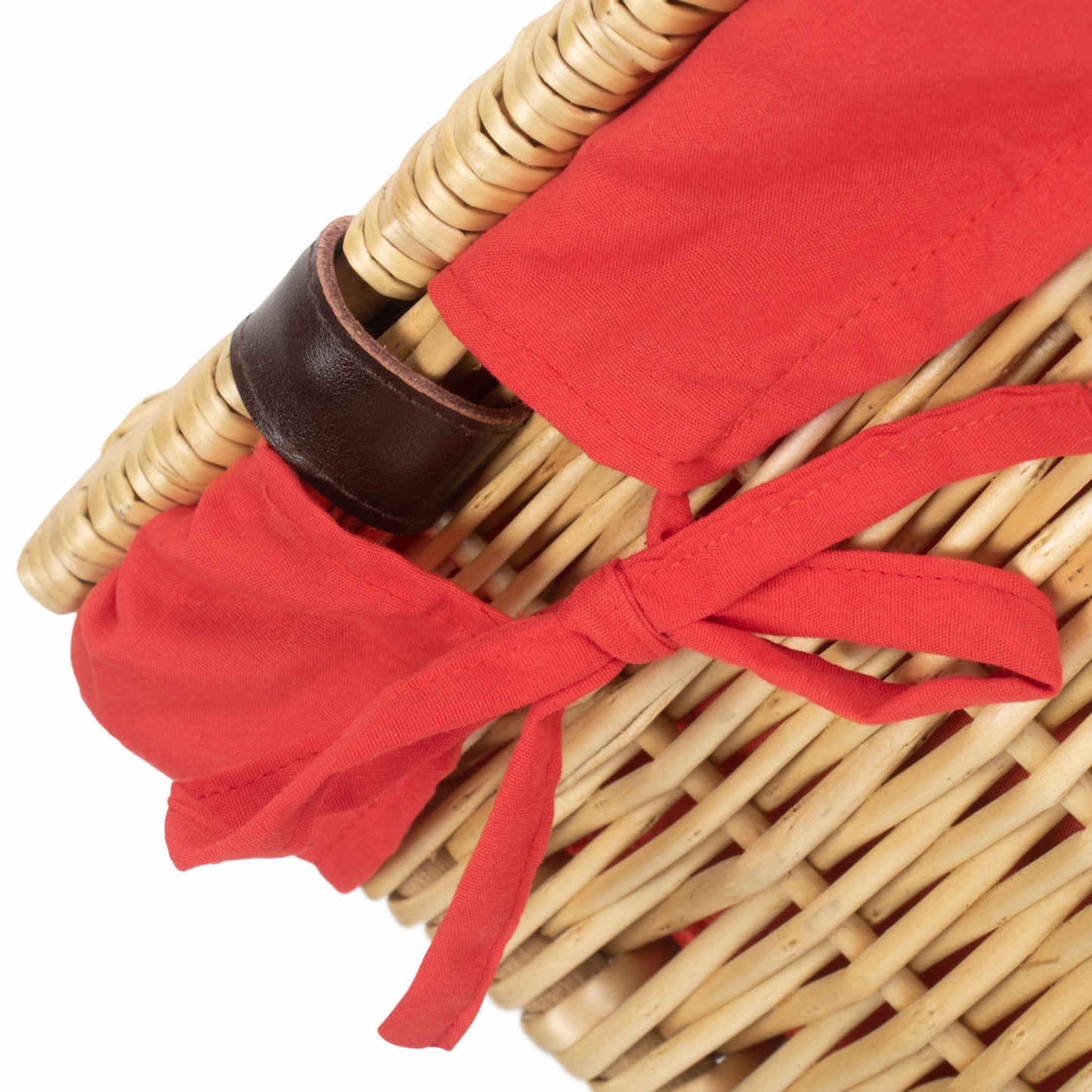20 Inch Buff Hamper With Red Lining