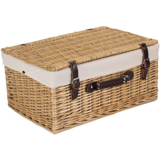 20 Inch Buff Willow Hamper Trunk with White Lining