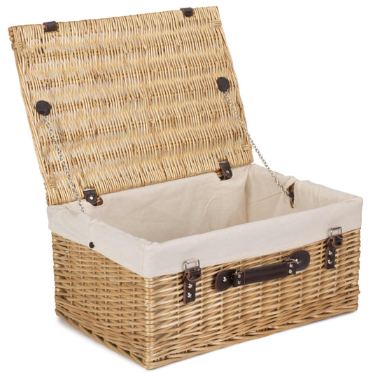 20 Inch Buff Willow Hamper Trunk with White Lining