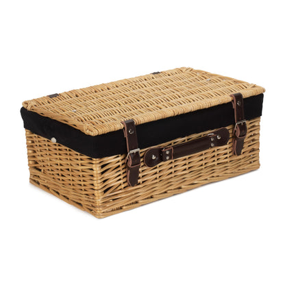18 Inch Buff Willow Hamper Trunk with Black Lining