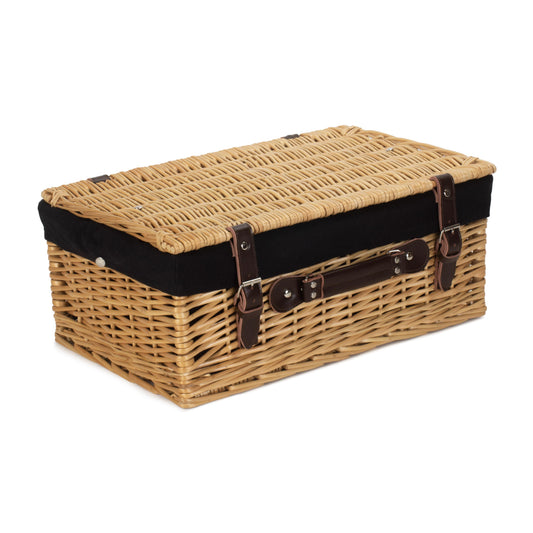 18 Inch Buff Willow Hamper Trunk with Black Lining