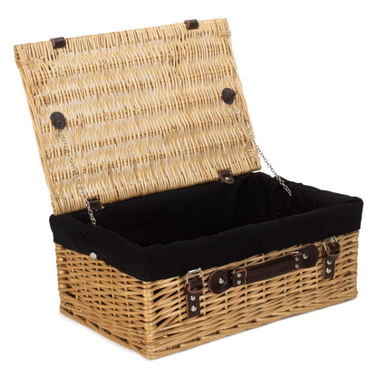18 Inch Buff Willow Hamper Trunk with Black Lining