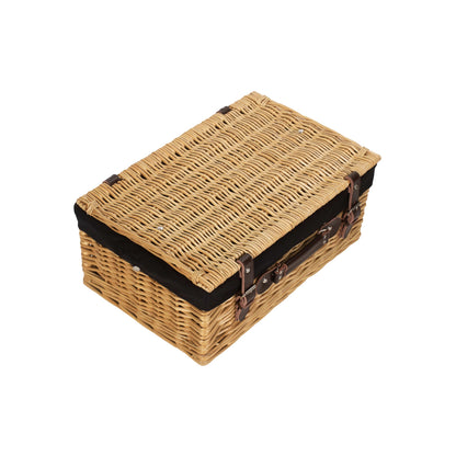 18 Inch Buff Willow Hamper Trunk with Black Lining