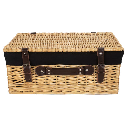 18 Inch Buff Willow Hamper Trunk with Black Lining