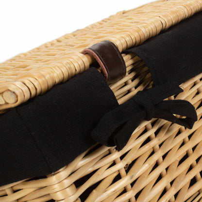 18 Inch Buff Willow Hamper Trunk with Black Lining
